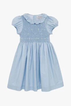 Trotters London Willow Rose Handgesmoktes Kleid, Blau