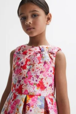 Reiss Emily Geblümtes Scuba-Kleid -MONSON Kleidung Geschaft T99372s4