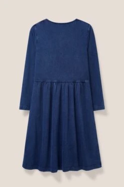 White Stuff Denim Blaues Marsia Jersey Kleid -MONSON Kleidung Geschaft U40421s6