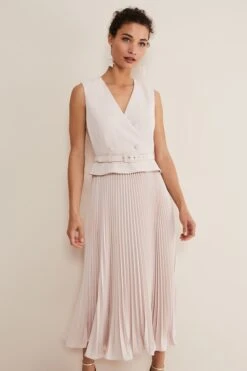 Phase Eight Hetty Plissiertes Kleid, Rosa -MONSON Kleidung Geschaft U56275s3