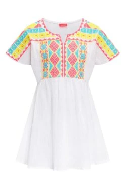 Sunuva Weißes Kleid Aus Baumwolle In Multi -MONSON Kleidung Geschaft U74756s3